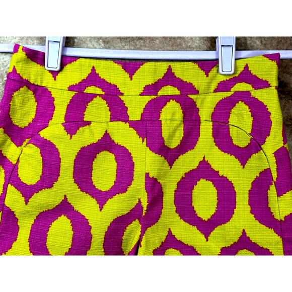 Anthropologie 'Cartonnier' Tailored Remy Shorts Hot Pink Yellow Green sz 4 - Picture 8 of 16